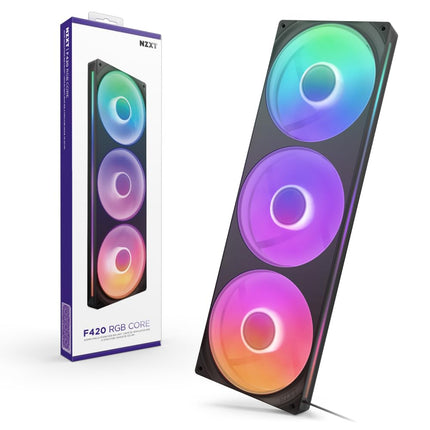 NZXT F420 RGB Core - 420mm Single-Frame RGB Fan Unit - Black