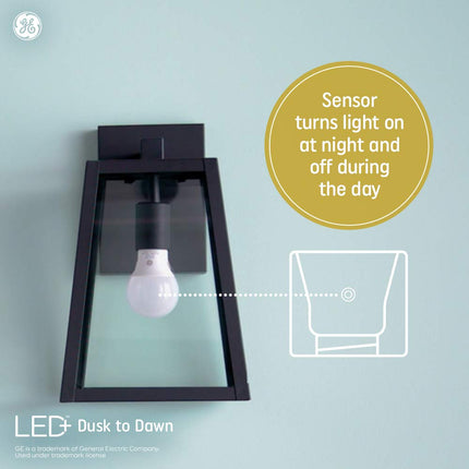 GE Lighting LED+ Dusk to Dawn Outdoor Light Bulb, Sunlight Sensor, Daylight, Automatic On/Off Light Sensing Bulb, A21 Light Bulb (1 Pack)