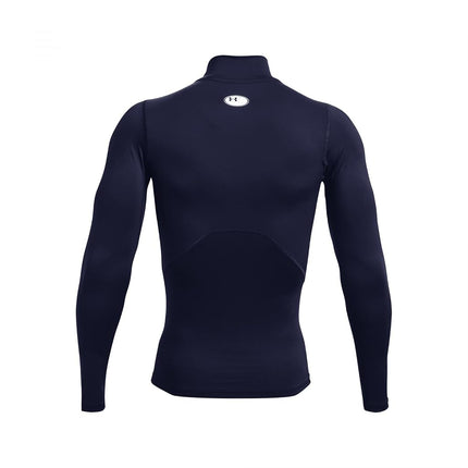Under Armour Men's HeatGear Armour Mock Long Sleeve T-Shirt, Midnight Navy (410)/White, XXL