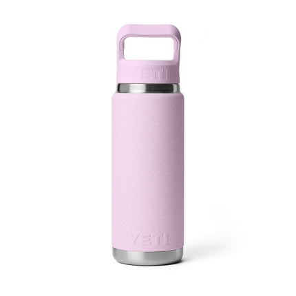 YETI Rambler 26 oz Bottle, Vacuum Insulated, Stainless Steel with Color Matching Straw Cap, Cherry Blossom