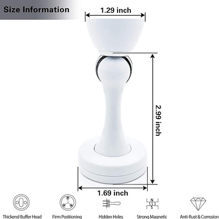KOLAKO Magnetic Door Stops, 8 Pack White Door Stoppers Magnet Brushed Wall Floor Mount Heavy Duty Modern Door Holders Catch Protector, Magnetic Doorstops with Screws, Keep Door Open