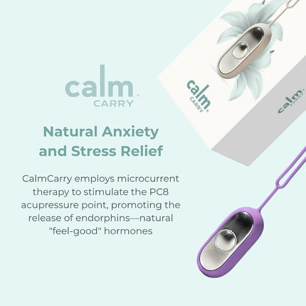 Glowco CalmCarry Sleep Aid Device – Handheld Microcurrent Relaxation Tool, Supports Calm, Focus & Gentle Relief, USB Rechargeable, Portable Wellness Device for Adults & Kids | Purple Calm Carry
