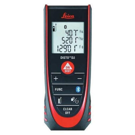 Leica DISTO D2, medidor láser de distancia de 330 pies con Bluetooth 4.0, negro/rojo por Leica Geosystems