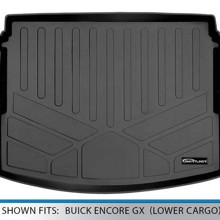 SMARTLINER All Weather Custom Cargo Trunk Liner Floor Mat Black for 2020-2021 Buick Encore GX W/Cargo in Lower Position Only