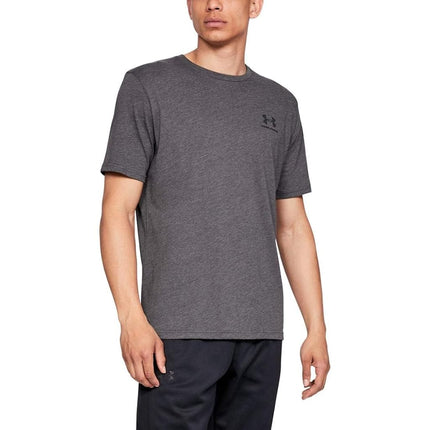Under Armour mens Sportstyle Left Chest Short-Sleeve T-Shirt , Charcoal Medium Heat (019)/Black , X-Large Tall