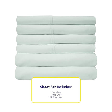 Sweet Home Collection Quality Deep Pocket Bed Sheet Set-2 Extra Pillow Cases, Value, Twin XL, Mint, 4 Piece