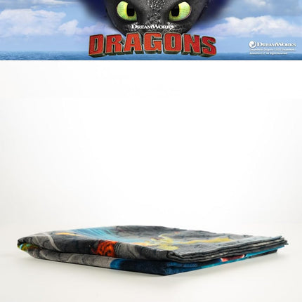 Franco Comment entraîner votre dragon Krokmou serviette de bain/piscine/plage super douce en coton pour enfants, 58 po x 28 po (produit sous licence officielle)
