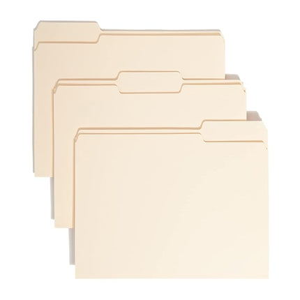 Smead File Folder, 1/3-Cut Tab, Assorted Positions, Letter Size, Manila, 24 per Pack (11928)