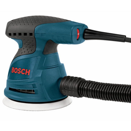 BOSCH ROS20VSC Palm Sander 2.5 Amp 5 Inch Corded Variable Speed Random Orbital Sander, Polisher Kit with Dust Collector and Soft Carrying Bag
