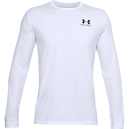 Under Armour UA Sportstyle Left Chest LS - Long Sleeve - Tops - White/Black - Size: MD