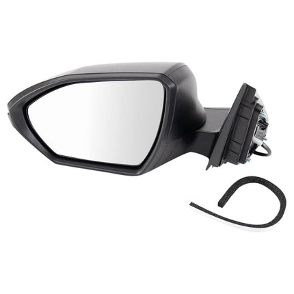 TRQ Driver Side Power Mirror Manual Fold Smooth Bl