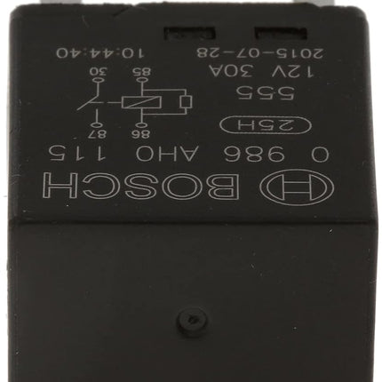 Bosch 0986AH0115 Mini Relay 12V 30A, IP5K4, Operating Temperature from -40 Degree to 100 Degree C, 4 Pin Relay without Holder