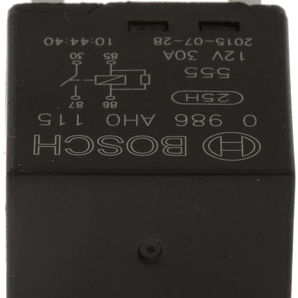 Bosch 0986AH0115 Mini Relay 12V 30A, IP5K4, Operating Temperature from -40 Degree to 100 Degree C, 4 Pin Relay without Holder