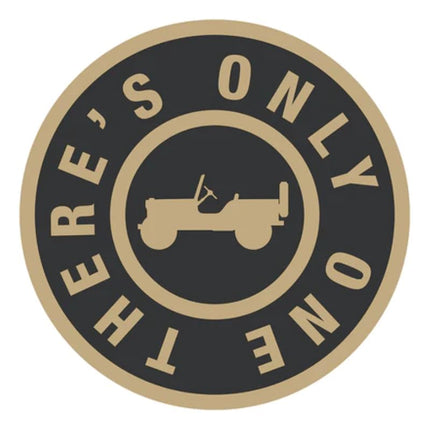 Pegatina de Jeep Solo Hay Una Pegatina de Vinilo Redonda Serigrafiada 10x10 cm