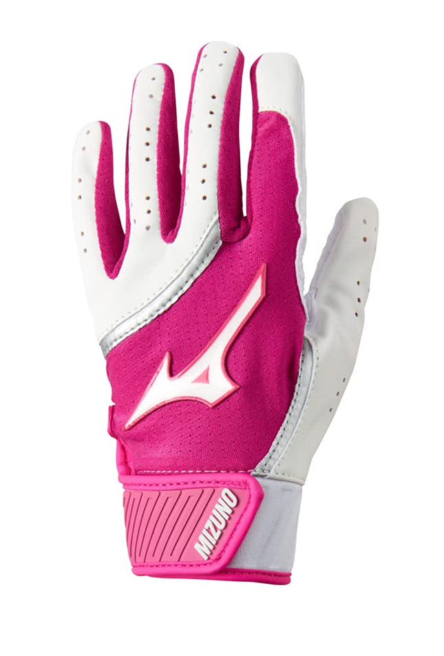 Mizuno MVP Youth Tee Ball Batting Glove, White-Pin