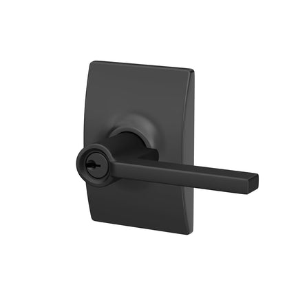 Schlage F51A LAT 622 CEN Century Collection Latitude Entrance Lock Lever, Matte Black