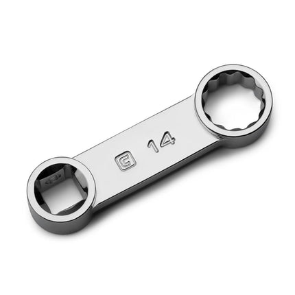 Capri Tools Adaptador de torque de 3/8 pulg. y 14 mm, extremo de caja de 12 puntas