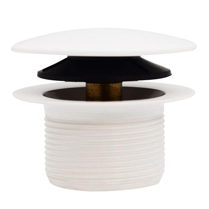 Westbrass 493144H-50 14" SCH. 40 ABS Bath Waste & Overflow Assembly with Tip-Toe Drain Plug and Illusionary Faceplate, White