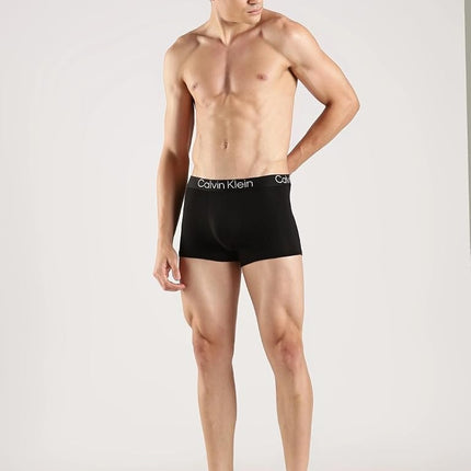 Calvin Klein Men's Ultra Soft Modern Modal 3-Pack Trunk, Black, Blue Shadow, Grey Heather, Medium