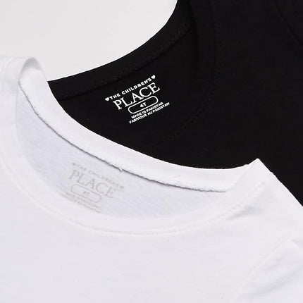 Camiseta básica de algodón de The Children's Place para niñas pequeñas, paquete de 2, varios colores, de 12 a 18 meses