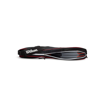 Wilson Advantage III Triple Tennis Racket Bag - Black/White/Red, Holds up to 3 Rackets