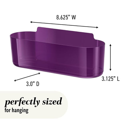 Command Clear Caddy, Candied Plum, 1 Caddy, 4 Strips, Damage Free Organization Wall Mount to Cabinet, Kitchen, Pantry, Closet, or Under Sink, Holds up to 4 lb
