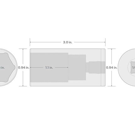 TEKTON 1/2 Inch Drive x 11/16 Inch Deep 6-Point Socket | SHD23017