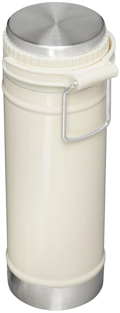 STANLEY Travel Mug with Integrated French Press 16 oz | 5 Minute Brew, 4 Hours Hot, Leakproof Lid | Mesh Filter for Coffee Grounds | Insulated Stainless Steel Coffee Maker | BPA-Free | Cream Gloss