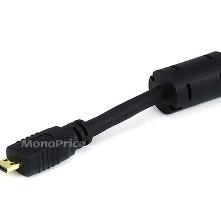 Monoprice High Speed HDMI Cable with HDMI Micro Connector, 4K @ 24Hz, 10.2Gbps, 34AWG, 3ft, Black