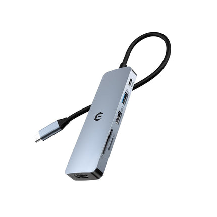 Tymyp USB C HUB, 6 in 1 USB Adapter, 4K HDMI, 100W PD, USB 3.0, Dual USB 2.0 Ports, and SD/TF Card Reader, Compatible with Mac Pro/Air, iPad Pro, iMac, and More