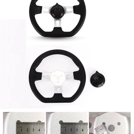 10.5inch/27cm Kart Steering Wheel - 3 Spokes Quick Release Off-Road Cart Steering Wheel Interior With Holes For Go Kart Beach Kart Replacement Vehicle Universal (10.5inch/27cm - Black)