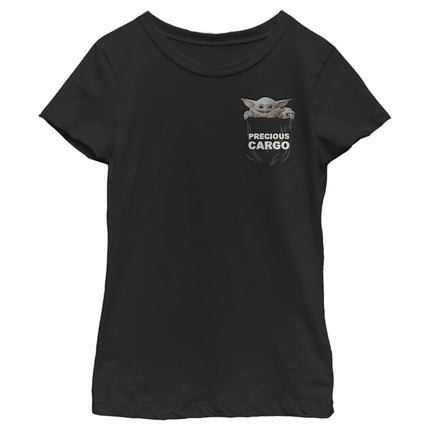 Camiseta de cuello redondo para niña de STAR WARS, negra, talla extra grande