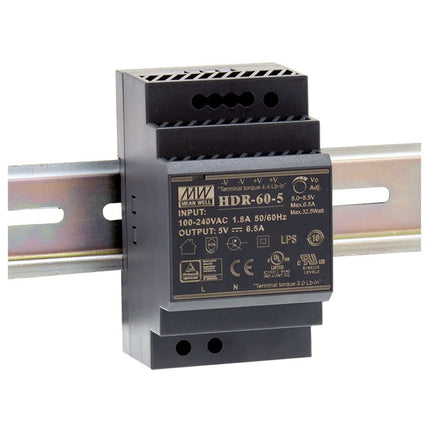 MEAN WELL HDR-60-5 Ultra Slim Step Shape 3SU DIN R