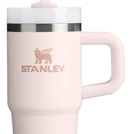 STANLEY Quencher H2.0 Tumbler with Handle and Straw, 3-Mode Flowstate Lid, Travel Cup Holder Compatible, Stainless Steel, Insulated, BPA-Free, Rose Quartz 2.0, 0.4 Litres