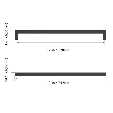 Asidrama 10 Pack 12.6 Inch(320mm) Matte Black Kitchen Cabinet Handles, Stainless Steel Cabinet Pulls Kitchen Cabinet Hardware for Cupboard Drawer Handles Dresser Pulls