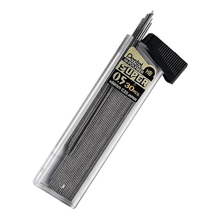 Pentel C25BPHB3K6 Super Hi-Polymer Lead Refills, 0.5mm, HB, Black, 30/Tube, 3 Tubes/Pack