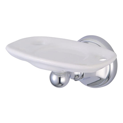 KINGSTON BRASS BA4816C Soporte Metropolitano para Cepillo de Dientes y Vaso, Cromo Pulido, 5-1/4" de Largo, 3-1/8" de Separación de la Pared