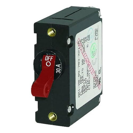 Blue Sea Systems 7220 A-Series Black Toggle Circuit Breaker - Single Pole 30A