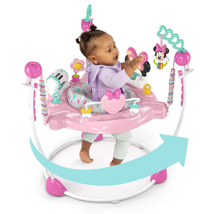 Bright Starts, Disney Baby Minnie Mouse Activity Jumper - Forever Besties with Lights and Melodies, 6 Months +