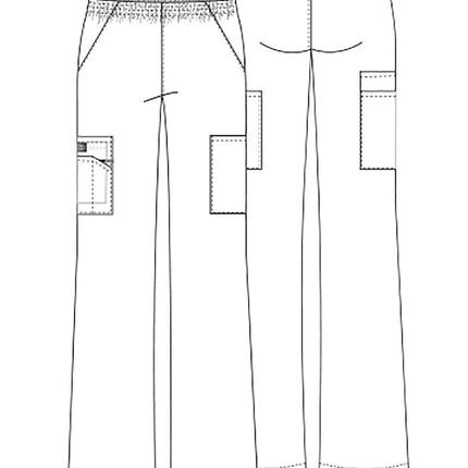 Dickies EDS Signature Scrubs for Women, Elastic Waist Pull-On Cargo Pants for Women in Soft Brushed Poplin 86106, Ceil Blue, S Petite