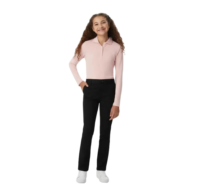 French Toast Girls' Pull-On Straight Fit Twill Pan