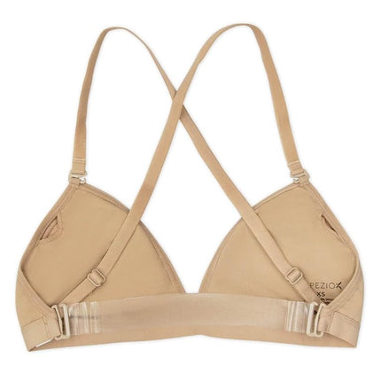 Capezio Women's Deep Neck and Clear Back Bra, Skin-Coloured, XL