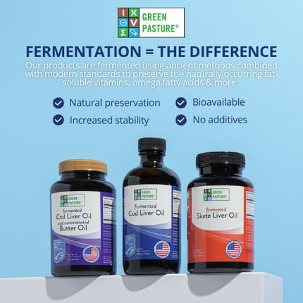 Green Pasture Blue Ice Royal Butter/Fermented Cod Liver Oil Blend - 120 Capsules