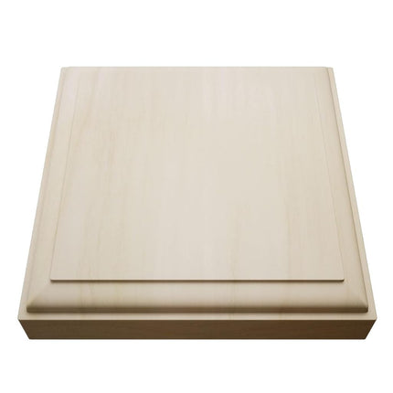 5 1/2"W x 5 1/2"H x 1 1/8"P Americraft Solid Hardwood Stain Grade Standard Smooth Rosette with Decorative Edge, Poplar