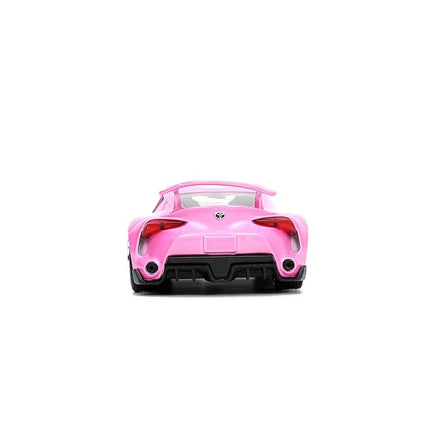 Mighty Morphin Power Rangers 1:32 Toyota FT-1 Concept Die-cast Car with 1.65" Pink Ranger Figure, Toys for Kids and Adults