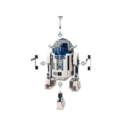 LEGO Star Wars 75379 R2-D2 Building Toy - Play and Display Droid Figure with Rotating Head, Periscope & Tools - incl. a Darth Malak Minifigure - Gift for 10+ Year Old Boys & Adult Fans
