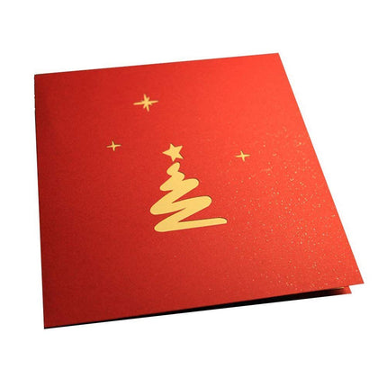 ENJOYPRO 3D Pop Up Christmas Tree Greeting Card 8PCS, Laser Cut card with Envelope for Xmas and Happy New Year (3D Christmas Tree, Pack of 8)
