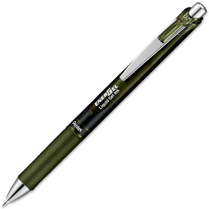 Pentel EnerGel XM Edición Especial - Punta de 0.7 mm BL77 A2 - Bolígrafo retráctil de tinta de gel líquido - 54% reciclado (paquete de 6, negro índigo)
