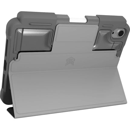 STM Dux Plus for iPad Mini 6th Gen (2021, 8.3 inch) - Rugged Case with Apple Pencil Holder, Magnetic Closure-to-Stand and Sleep/Wake Cover - Mil-Spec Drop Tested - Black (STM-222-341GX-01)