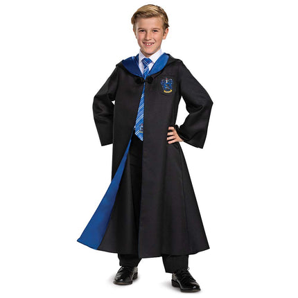 Déguisement Harry Potter Robe Serdaigle Luxe Accessoire de Costume Enfant, Noir & Bleu, Taille Enfant Petit (4-6)